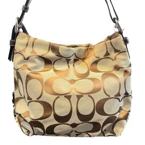 Coach Tan Monogram Signature Shoulder Bag